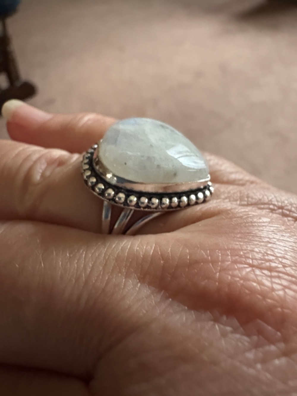 Moonstone silver ring - Picture 4 of 7
